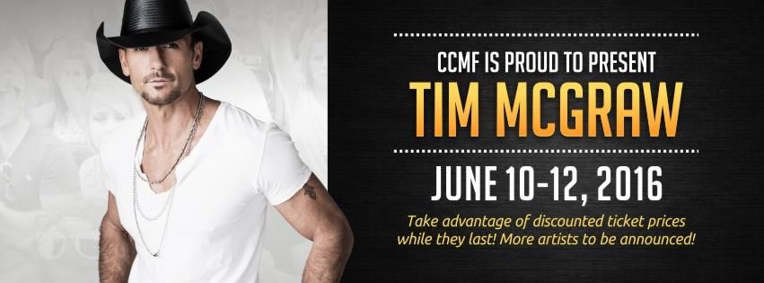 Tim McGraw Announced as Headliner for 2016 Carolina Country Music Fest